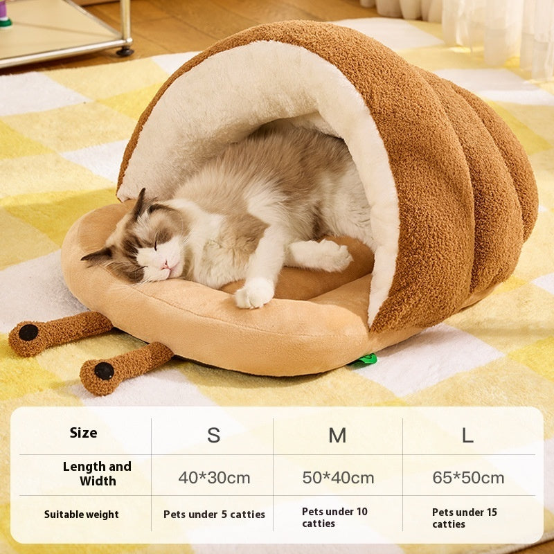Warm Cat Semi-closed Snail Slippers Nest
