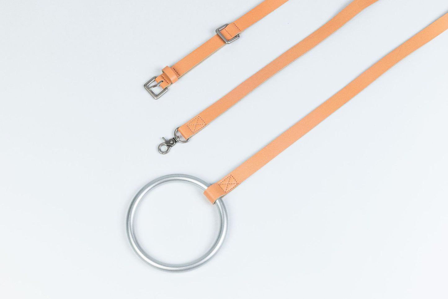 Hand Holding Rope Leather Dog Collar